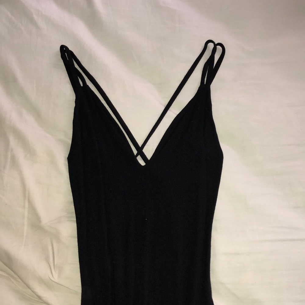 Black strappy body suit